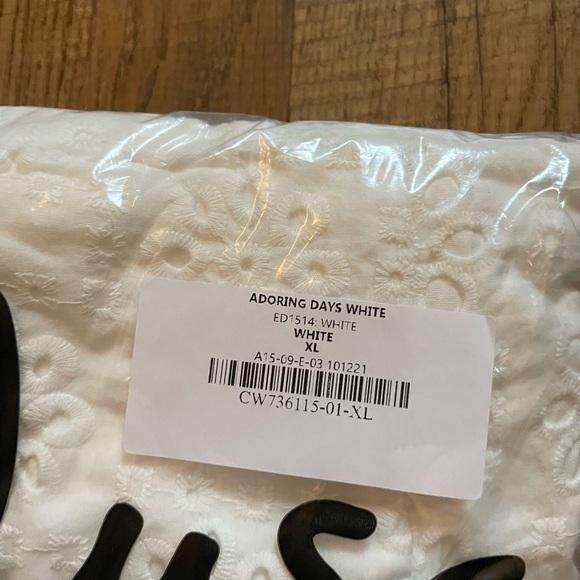 LULU’S Adoring Days White Eyelet Ruffled Asymmetrical Dress - Picture 3 of 3